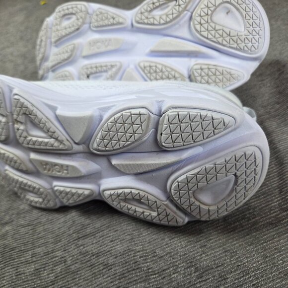 Hoka Bondi 8 Womens Running Shoes Size 8.5 Triple White Neutral Hot Girl Walk - Picture 8 of 11